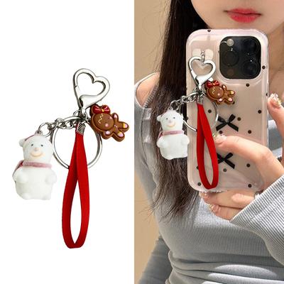 Charming Velvet Snowman Keychain Festival Snowman Key Accessory Plush Flocking Key Charm for Personalizing Items