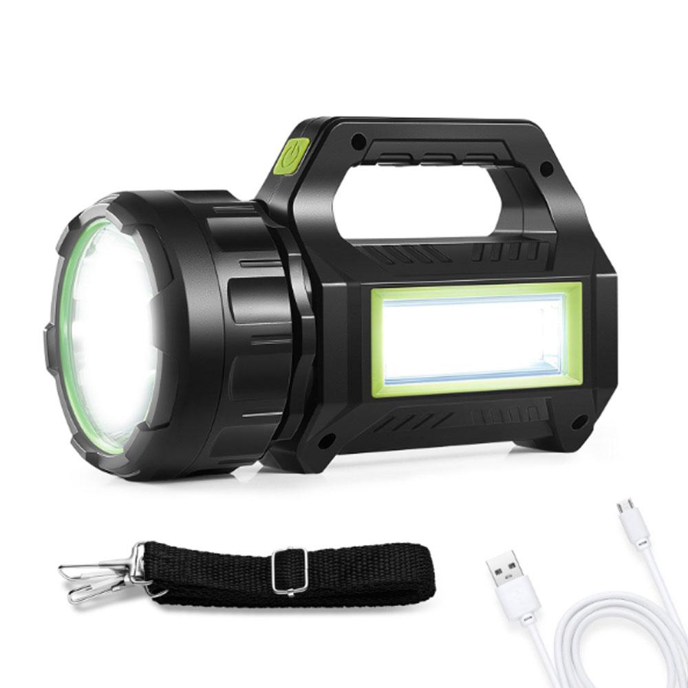Multifunctional Portable Hand‑held LED Spotlight Flashlight USB Charging COB Work Light High Lumen Bright Torch for Night Patrol