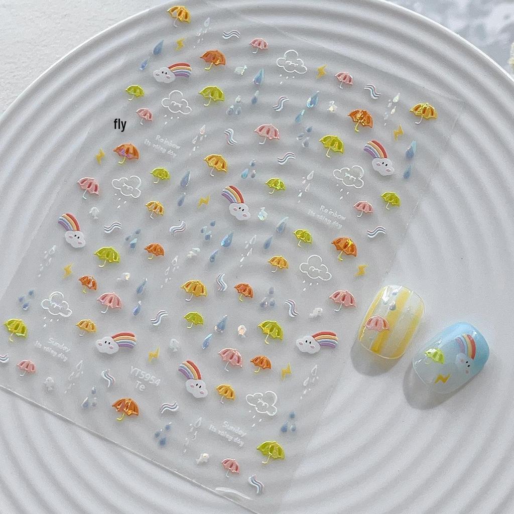 Dreamy Starfish & Seashell 3D Nail Art Stickers with Adhesive