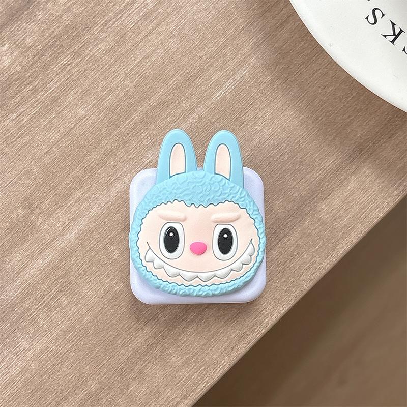 Cartoon Cute Mobile Phone Airbag Bracket Pasted Flip Mirror Telescopic Desktop Support Frame Portable Makeup Mirror Women'S Model