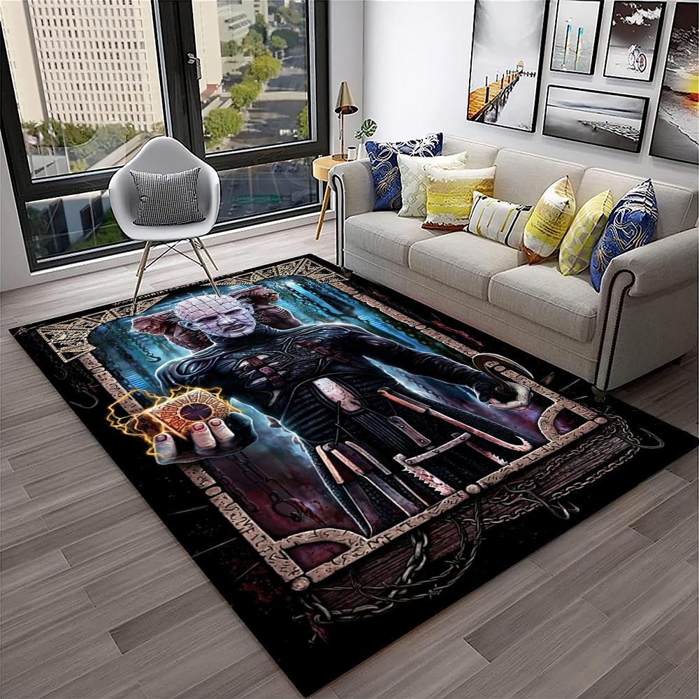 Horror Movie Scream Saw Halloween Cartoon Carpet Rug for Home Living Room Bedroom Sofa Doormat Decor,Area Rug Non-slip Floor Mat