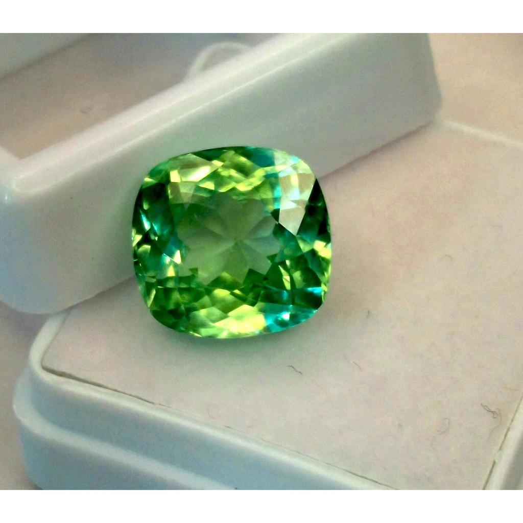 Green Sapphire Natural 8-10 Ct Cushion Cut Fabulous Certified Loose Gemstone