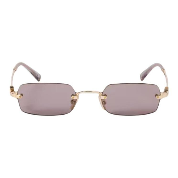 Miu Miu Unique Design Rectangular Sunglasses Unisex sunglasses Gold SMUB50_E5AK_FE20I_C_052