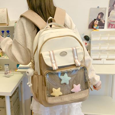 2025 New Simple Large-capacity Travel Backpack Girls Lightweight Casual Backpack Junior High School Students Transparent