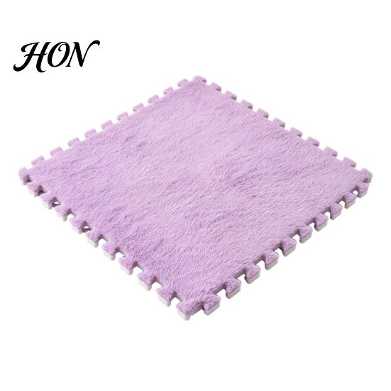 Easy Installation Rugs Plush Puzzle Floor Mat, Interlocking Carpet Tile, Anti Slip EVA Foam Jigsaw Protective Mats for Kids Rug Squares Bedroom