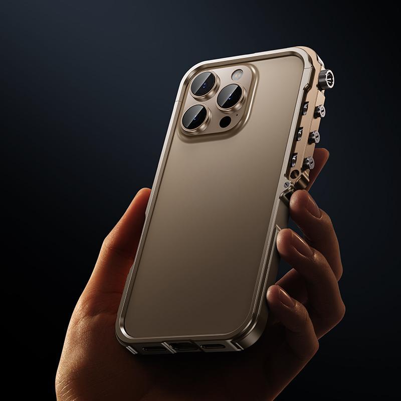 Luksus metallramme i aluminium for iPhone 15 16 Pro Max 16p støtfangerveske Legeringstilbehør Enkel demontering av mobiltelefonstøtfanger