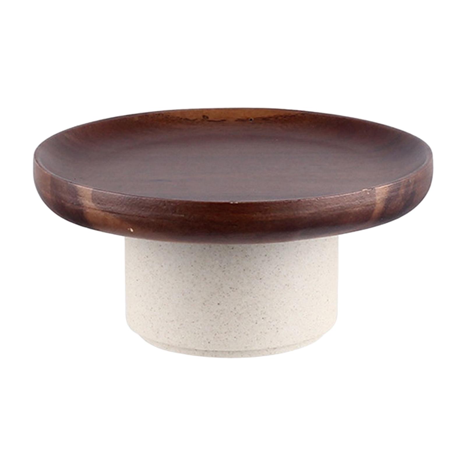 Japanese Style Cake Plate Dessert Holder Wood Dish Clay Pedestal for Dessert