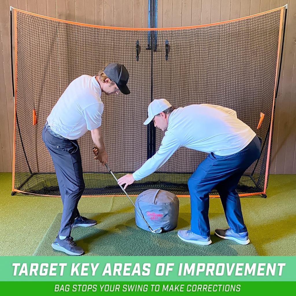 GoSports Golf Swing Bag Impact Position Trainer Master Proper Club and Hand Position at Impact Perfect for All Skill Levels Blue -