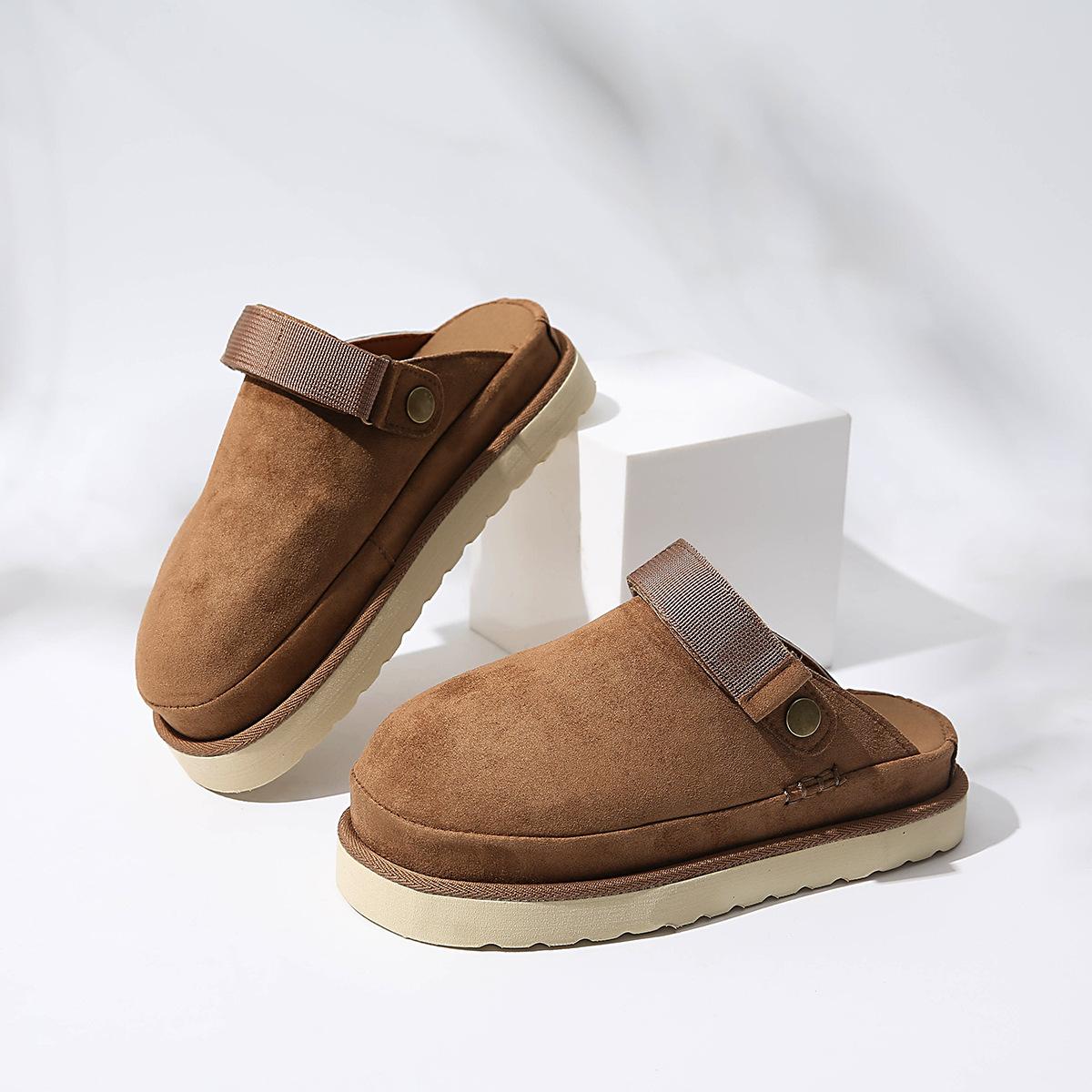 

New Style Platform-toe Women s Shoes - Casual Half Slippers 37 темно-коричневого кольору