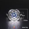 Luxury Jewelry 925 Silver Large Round Cut White Topaz CZ Diamond Couple Rings Women Wedding Bridal Ring Set