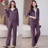 Women's Hooded Cardigan & Wide-Leg Pants Set