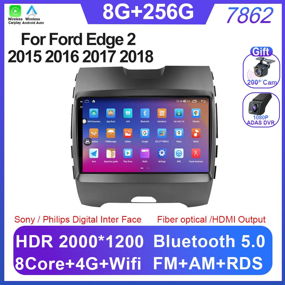Android 14 For Ford Edge 2 2015 2016 2017 2018 8 Core CPU Bluetooth Gps IPS Electronics Navigation Carplay Auto Radio No 2din