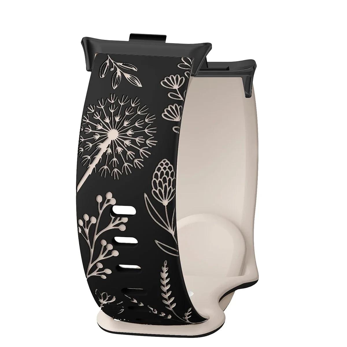 

Гравированный силиконовый женский ремешок для Redmi Watch 5/4 Модный ремешок с мягким спортивным браслетом «Одуванчик» для Miband 9Pro/8 Pro Аксессуар For Redmi Watch 5 &A чёрный