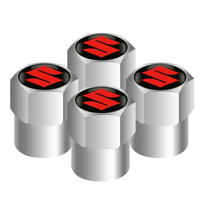 Car Styling 4Pcs Metal Wheel Tire Valve Caps Stem Case For Suzuki Grand Vitara Sx4 Swift Alto Jimny
