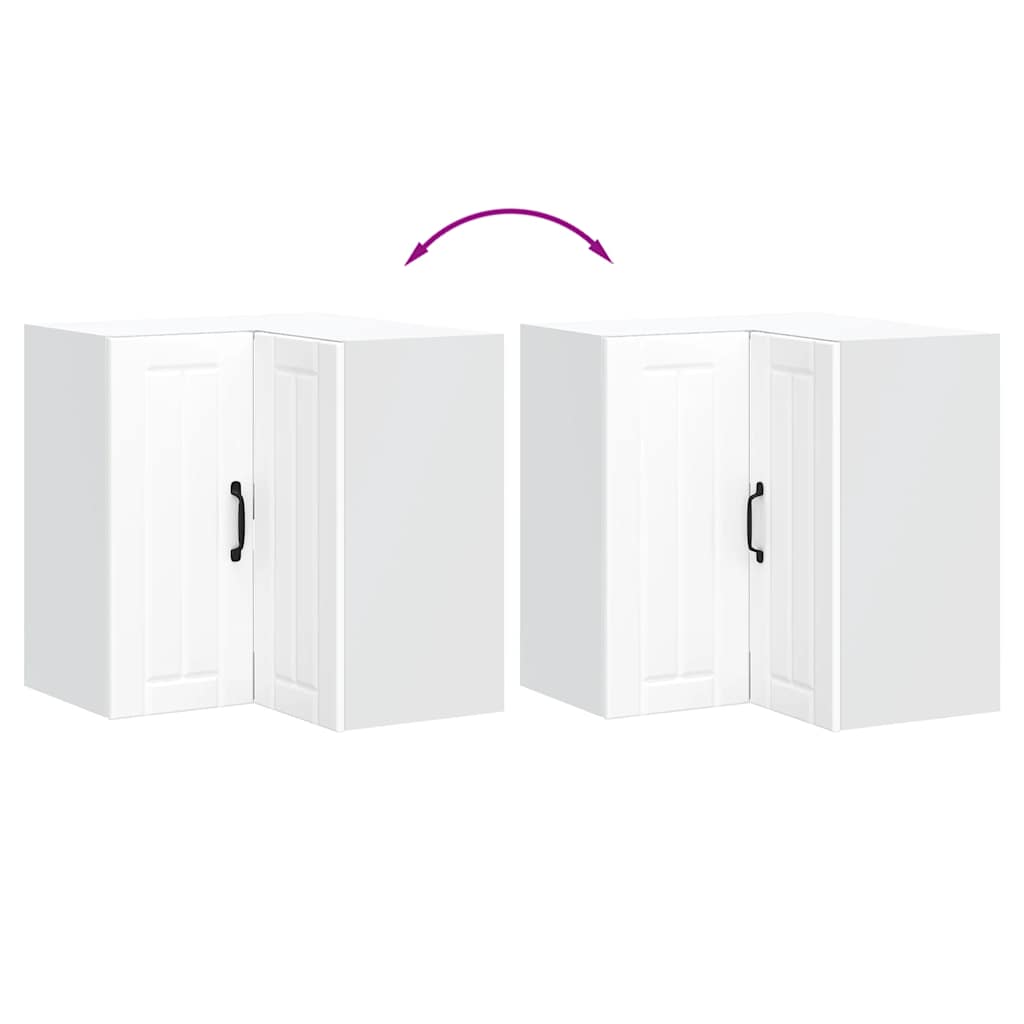 Wandhängeschrank Eck-Küchenschrank, Lucca, Weiß