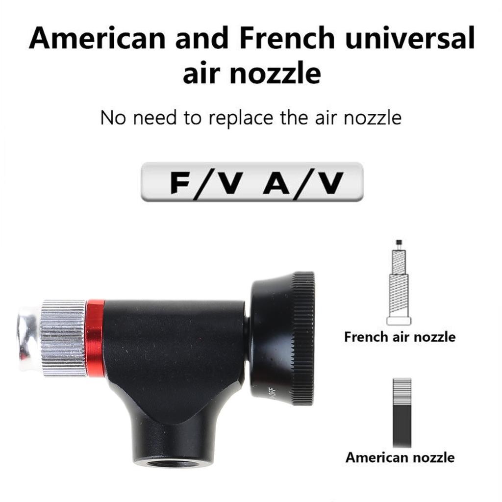Road Bike CO2 Inflator Head Bike Inflation Valves Head Replacement Inflation Nozzle Bike Fast Inflation Accessories