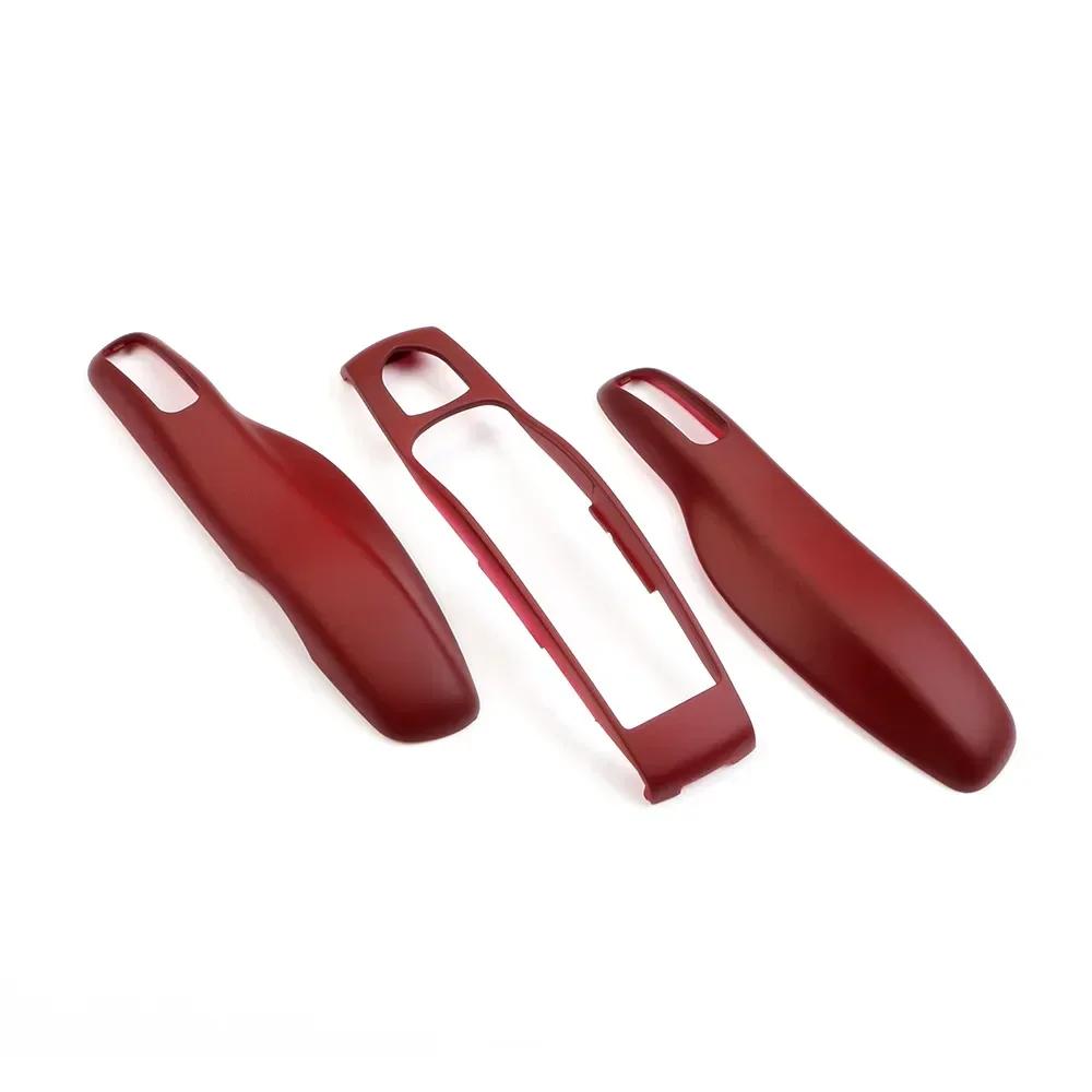 Autosleutelhoes Bordeaux Rood Kleur voor Porsche Mancan Panamera Cayenne 718 911 Boxster Cayman Sleutelhoes Shell Vervangingskit