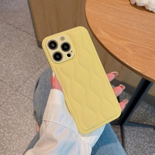 Candy Color Wave Grain Silky Leather Skin Phone Case pro Iphone 14 13 12 11 Pro Max Xr X Xs Shockproof Back Cover