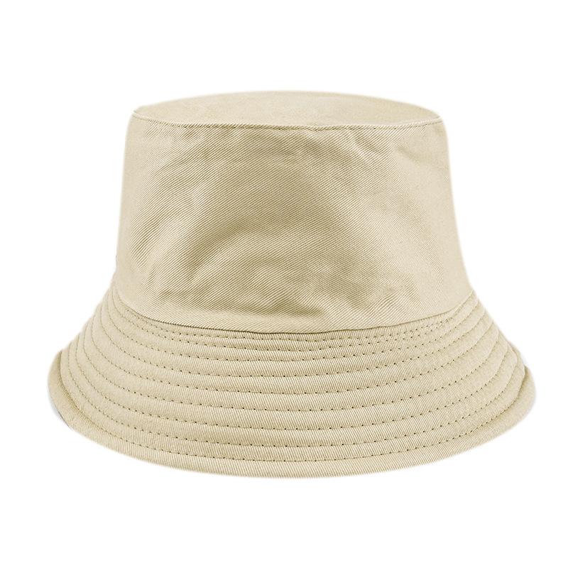 Pure cotton high quality double-sided fisherman hat Korean version face slim basin hat sun protection bucket hat embroidery