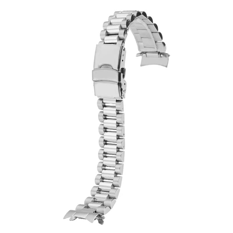

Solid Stainless Steel Watch Strap for Seiko SKX013 SKX015 Series Curved End Watch Chain Modification Watchband 20mm Folding Buck 20mm серебряный