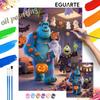 Monsters Inc Sulley Mike Oil Paint by Numbers Painting Kit Hand Painted Home Decor Gift