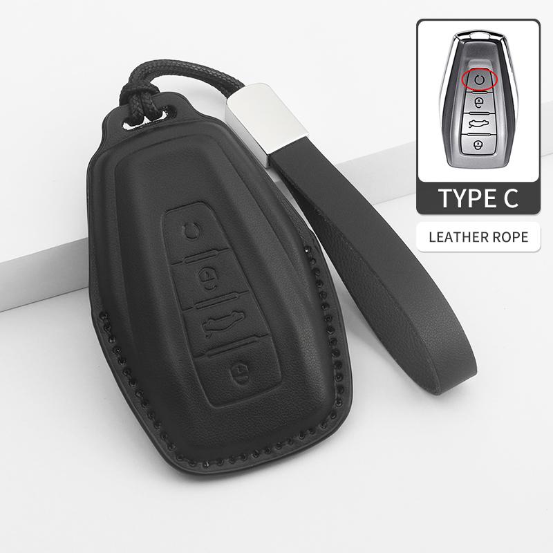 Interior Mouldings Leather Car Key Case Cover Protector Shell Fob Accessories  For Geely Coolray X6 X7 EX7 Geometry C Emgrand Gl