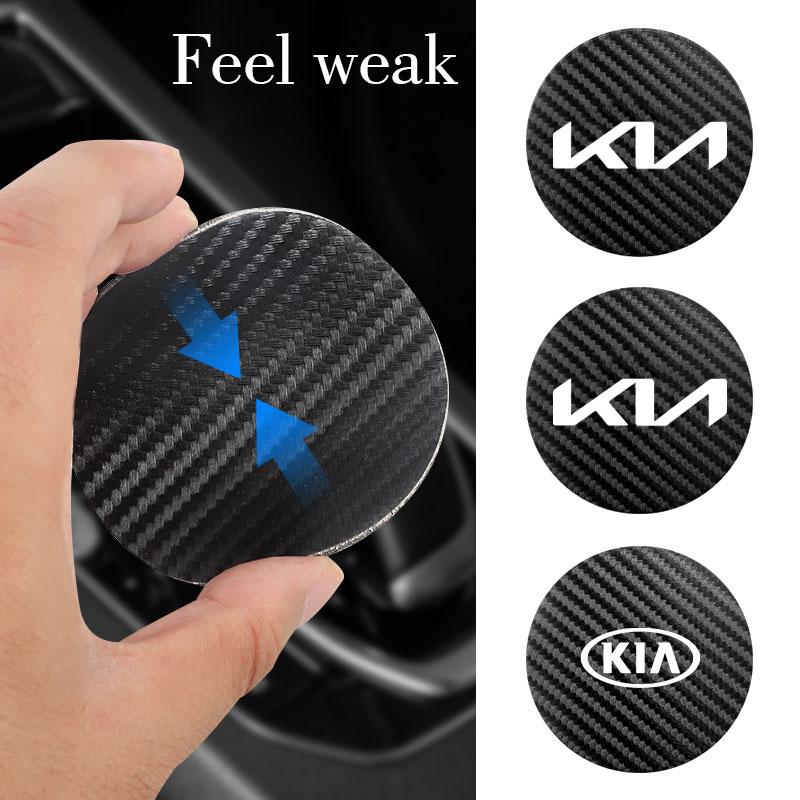 2 Stück Auto Innenraum Leder Untersetzer Anti-Rutsch Wasserbecher Pad Für Kia Sportage Carnival Seltos Sorento Rio Borrego Forte Ceed Cerato