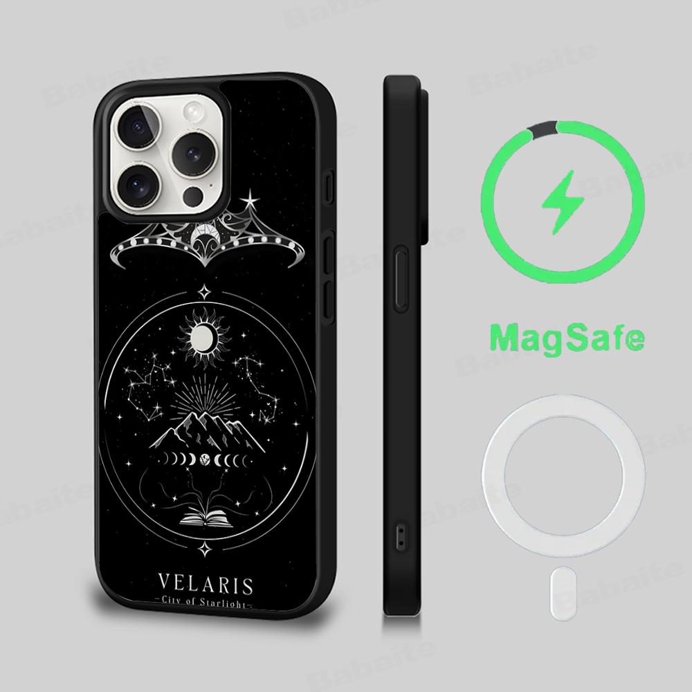 Acotar A Court of Mist and Fury Phone Case Magesafe Magnetic Wireless Charge Case For iPhone 16 11 15 Pro Max Plus Mini