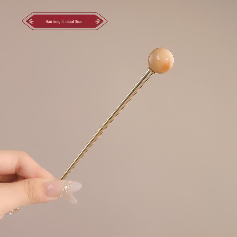 Elegant Red Rose Tassel Hairpin - U-shaped Hair Accessory for Women, Perfect for Updos and Traditional Attire.