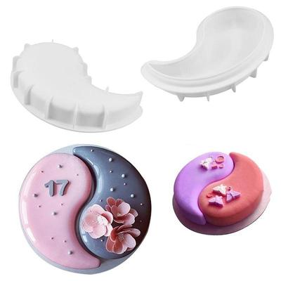 White Silicone French Dessert Baking Silicone Mold Heart and Round Cake Baking Mousse Mold