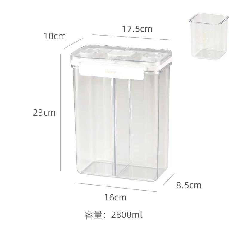 3L Cereal Dispenser Four-Compartment Sealed Container Moisture-Proof Stacked Snack Coffee Grain Storage Box Organizer Kitchen
