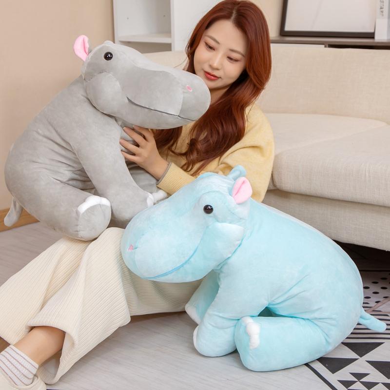 1 szt. 55/70 cm Kawaii Hippo Pluszowe zabawki Wygodna poduszka dla zwierząt Piękny hipopotam Peluche wypchane lalki dla dzieci Dziewczynki Prezent