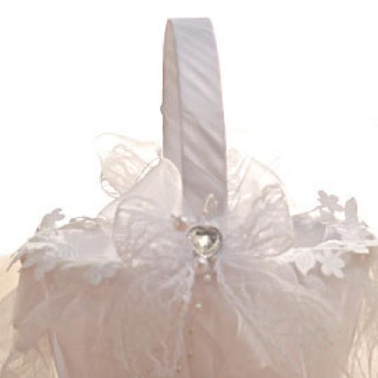 Blumenkorb Blickfang Elegantes Aussehen Stoff Hochzeitsblumenmädchenkorb für Party