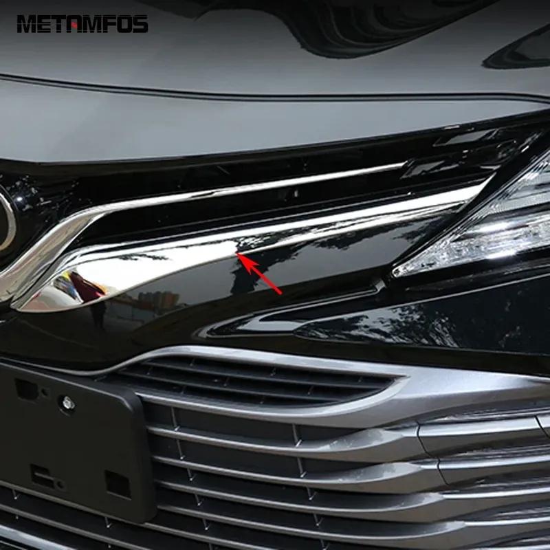 For Toyota Camry XV70 LE XLE 2017 2018   Chrome Front Center Grille Trim Front Engine Hood Lid Accessories Car Styling