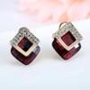 Korean Crystal Rhombus Stud Earrings: Stylish and Versatile Women's Jewelry