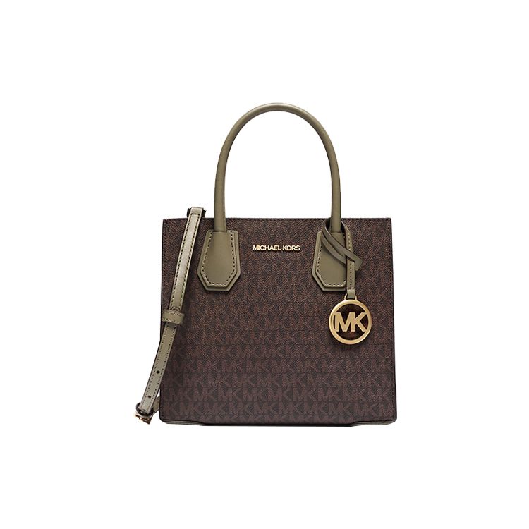 

Michael Kors Mercer Monogram Color Block Accordion Bag Classic Shoulder Crossbody Bag Women Bags Dark-Brown Military-Green 35S1GM9M2B-342 Basic Set (Bag+Dust Bag)