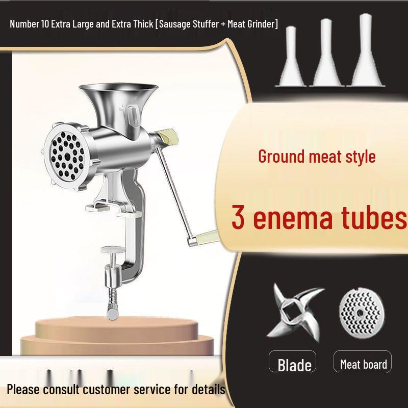Manuelle Fleischmühle & Wurstfüller: Handkurbelmixer & Gemüsehacker.