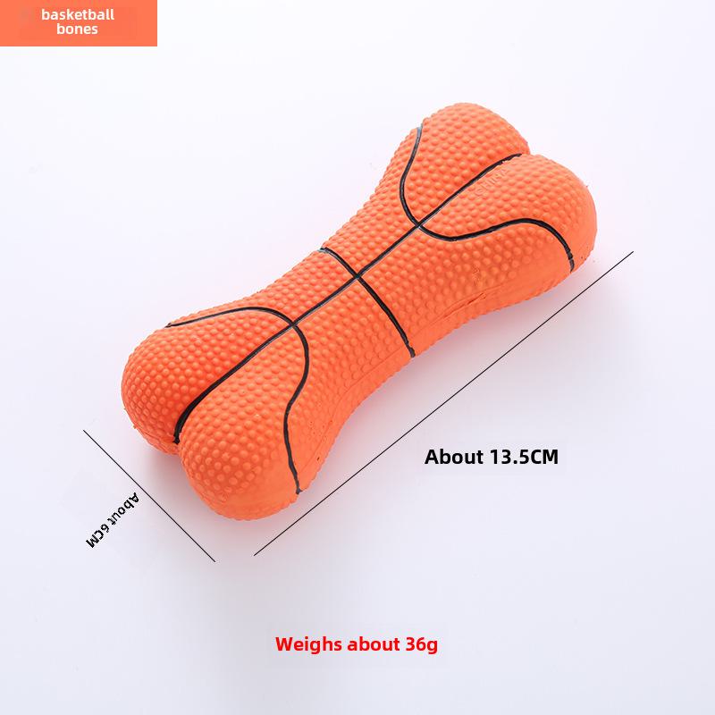 Durable Latex Dog Toy Set - Basketball  Football  Bone - Chew-Resistant & Sound-Relieving - Pet Supplies