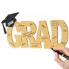 2026 Wooden Graduation Signboard Photo Props Decoration Keepsake Signature Display Grad Party Decor With Grad Hat Design