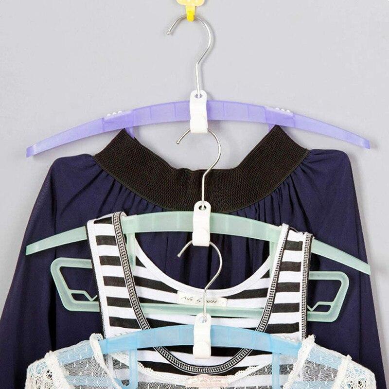 6pcs Multi-function Wardrobe Space-saving Hanger Closet Cascading Connection Hooks Stack Hanger Hook Bedroom Storage Organizer