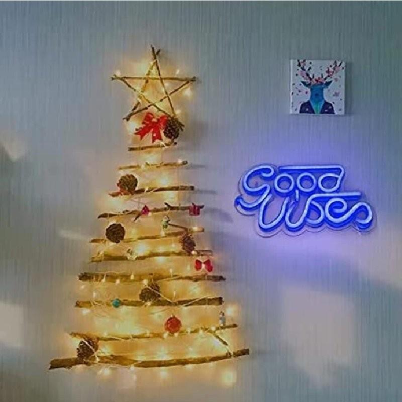 Vibes Good Neon Sign Led Word Usb Light Acrylic Lamp Bedroom Bar Decor Party