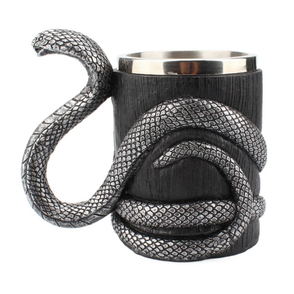 

Vintage Snake Coffee Mug 600ML Decorative Mugs Insulated Cobra Drinking Cups Halloween