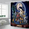 Vibrant And Colorful The Nightmare Before Christmas Shower Curtain With Hooks For Bathrooms