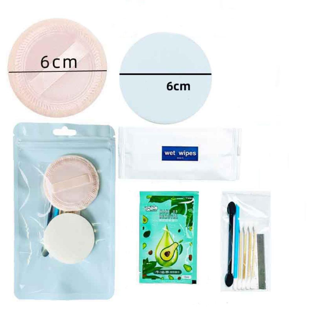Quick Blending Disposable Makeup Set Soft Dry Wet Use Beauty Tools Makeup Supplies Lip Brushes Powder Puff Kit