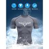 Men's Black Tribal Print Compression T-Shirt, Quick Dry Breathable Athletic Workout Top