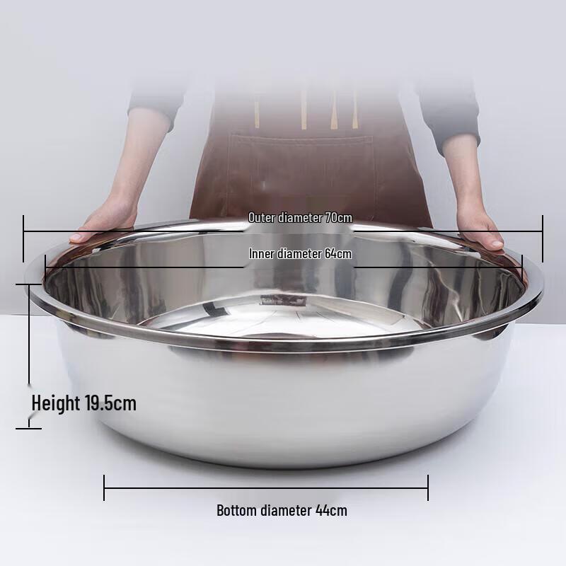 Linglong Bafang 70cm Extra Large Thickened 201 Stainless Steel Basin