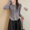 Women's Autumn Winter Maillard Retro Unique Fitted Sweater Knit Undershirt Inner Wear High-End Designer Niche Top