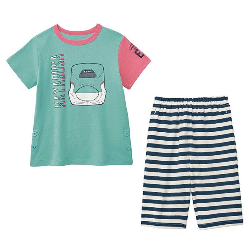 Summer Boys' Home Wear Suit Pure Cotton Kids Thin Short-Sleeved Shorts Two-piece Set Air Conditioning Clothes Motor Car 90-150