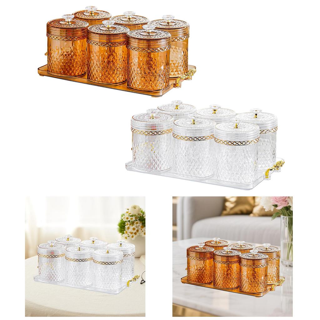 Food Storage Jar Airtight Lid Professional Gifts Spice Jar Storage Tin Cabinet with Tray Coffee Bean Sturdy Kitchen Tool Gadget