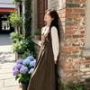 Large Size Fat New Retro Splicing Fake Two-piece Long-sleeved Dress Women's Autumn Long Skirt